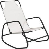 vidaXL Rocking Sun Lounger Cream Steel and Textilene, Cream
