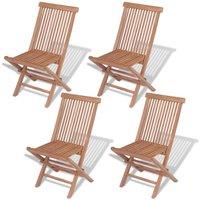 vidaXL Folding Garden Chairs 4 pcs Solid Teak Wood, Brown