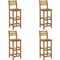 vidaXL Bar Stools 4 pcs Solid Acacia Wood, Brown
