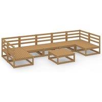vidaXL 8 Piece Garden Lounge Set Solid Wood Pine, Brown