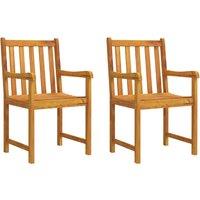 vidaXL Garden Chairs 2 pcs Solid Acacia Wood, Brown