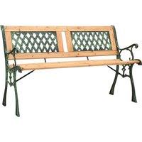 vidaXL Garden Bench 122 cm Cast Iron and Solid Firwood, Green