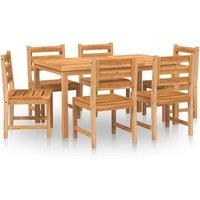 vidaXL 7 Piece Garden Dining Set Solid Wood Teak, Brown
