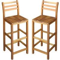 vidaXL Bar Chairs 2 pcs Solid Acacia Wood, Brown
