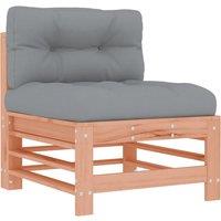 vidaXL Middle Sofa with Cushions Solid Wood Douglas, Brown