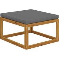 vidaXL Footrest with Dark Grey Cushion Solid Wood Acacia, Grey