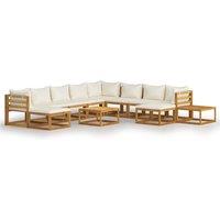vidaXL 12 Piece Garden Lounge Set with Cushions Solid Wood Acacia (UK/IE/FI/NO only), Brown