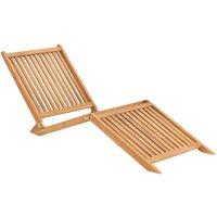 vidaXL Sun Lounger Solid Teak Wood, Brown