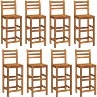 vidaXL Bar Stools 8 pcs Solid Wood Acacia, Brown