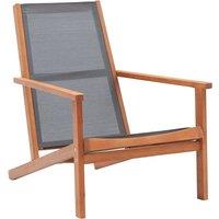 vidaXL Garden Lounge Chair Grey Solid Eucalyptus Wood and Textilene, Grey