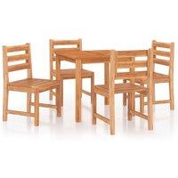 vidaXL 5 Piece Garden Dining Set Solid Wood Teak, Brown