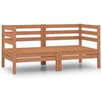 vidaXL Garden 2-Seater Sofa Honey Brown Solid Pinewood, Brown