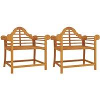 vidaXL Garden Chairs 2 pcs 91x62x94 cm Solid Wood Teak, Brown