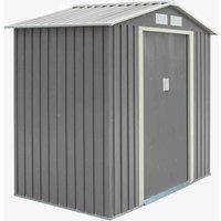Rowlinson Trentvale 6X4 Metal Apex Shed Light Grey With Assembly, Grey