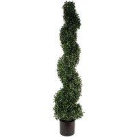 Artificial Topiary Boxwood Tree Spiral Topiary - Uv Protected Botanik, Green