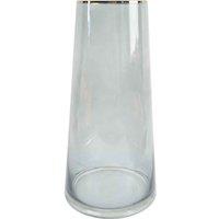 Glass Vase Gold Rim Smoke Grey Glass Vase 28Cm Botanik, Grey