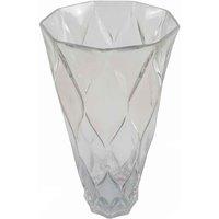 Glass Vase Clear Chunky Ridged Glass Vase 35Cm Botanik, White