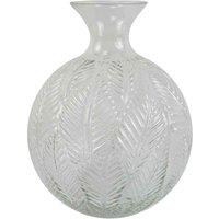Glass Vase Clear Fern Print Glass Bottle Vase 26Cm Botanik, White