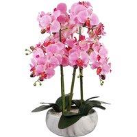 Orchid Artificial Pink Marble Effect Ceramic Planter Botanik, Pink