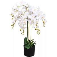 Artificial Deluxe Bush Orchid White 85Cm Bush Orchid Lots Of Flowers Botanik, White