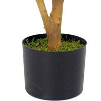 Artificial Olive Tree Black Plastic Pot 65Cm Luxury Olive 65Cm Real Wood Trunk Botanik, Green