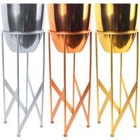 Artificial YUKka Plant Metal Planter Stand Gold 90Cm Tall Realistic Premium Botanik, Gold