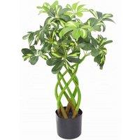 Leaf 70Cm Artificial Twisted Stem Modern Arboricola Artificial Plant Bonsai Bush, Green
