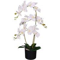 Leaf 65Cm Artificial Luxury Artificial Orchid - 3 Stems - Soft White Plant, White
