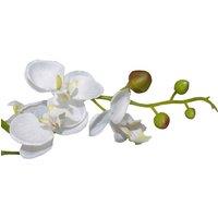 Leaf 60Cm Artificial Luxury Orchid - Triple Stem - White Realistic Plant, White