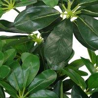 Leaf Artificial Plant Umbrella Tree Black Plastic Pot 55Cm, Green