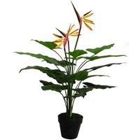 Leaf Artificial Flowers Bird Paradise Plant Strelitzia 70Cm, Orange