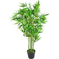 120Cm 4Ft Fat Leaf Artificial Bamboo Plants Trees - Xl, Green