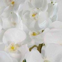 Leaf 85Cm Artificial Deluxe Bush Orchid - White, White
