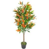 Leaf Artificial 130Cm Red & Green Ficus Tree, Red
