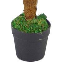 Leaf 130Cm Artificial Princess Palm Tree Natural Trunk, Green