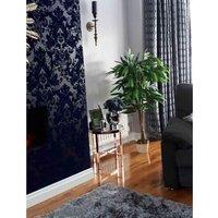 Leaf Artificial Mango Plant Tree Gold Metal Planter 120Cm, Green