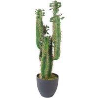 Leaf Artificial Cactus Cacti Plant Black Pot 65Cm Plants, Green