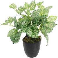 Leaf Artificial Foliage Plant Pot 40Cm Caladium Plants, Green