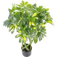 Leaf 70Cm Artificial Twisted Stem Gold Capella Arboricola Artificial Plant Bonsai Bush, Green
