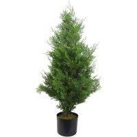 Leaf Cypress Topiary Tree Artificial 90Cm Plant, Green