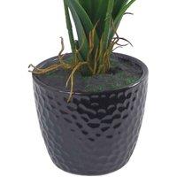 Leaf 50Cm Large Dark Pink Artificial Orchid In Ceramic Planter, Pink