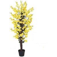 Leaf Artificial Blossom Tree Gold Yellow 120Cm, Yellow