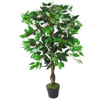 Leaf Artificial Ficus Tree Plant 110Cm Twist Ficus Plants, Red