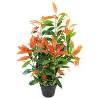 80Cm Leaf Realistic Red Robin Artificial Ficus Tree Plant, Green