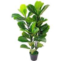 90Cm Leaf Design UK Artificial Realistic Plant Fiddle Fig Tree, Green