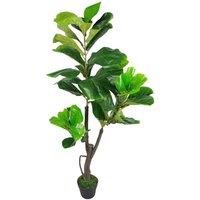 Artificial 120Cm Leaf Design UK Artificial Realistic Plant Fiddle Fig Tree, Green