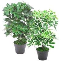 Leaf Artificial Arboricola Plant 55Cm Small Plant, Green