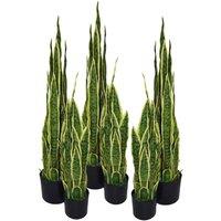 Leaf 90Cm 3Ft Artificial Sansevieria Yellow Green Indoor Plant - Large, Yellow