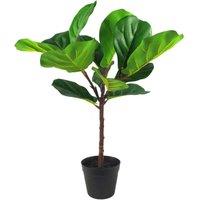 Leaf 60Cm Artificial Fiddle Fig Plant, Green