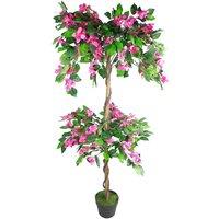 Leaf 140Cm Extra Large Artificial Flowering Rhododendron Bush Tree, Pink